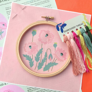 Poppy Floral Embroidery Kit, 3 of 3