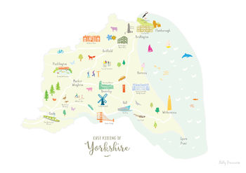 Map Of East Yorkshire Art Print, 8 of 9