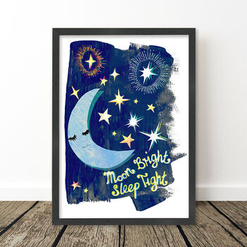Moon And Stars Kids Print, 6 of 8