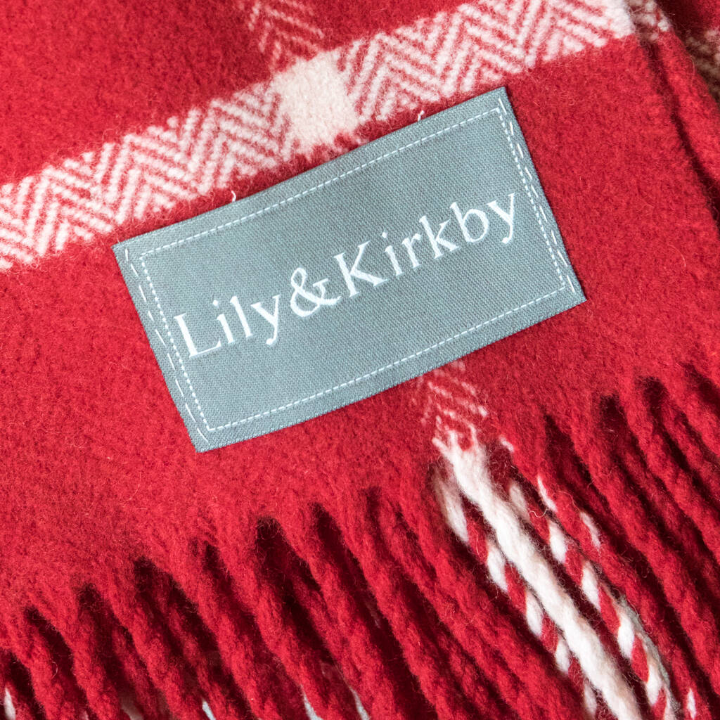fine lambswool windowpane throws by lily&kirkby