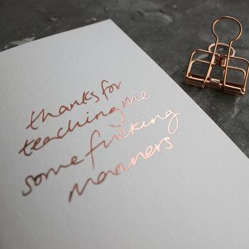 'Thanks For Teaching Me Some Fucking Manners' Card, 3 of 5