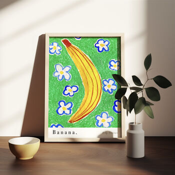 Banana Food Art Print Kitchen Fruit Poster, 7 of 12