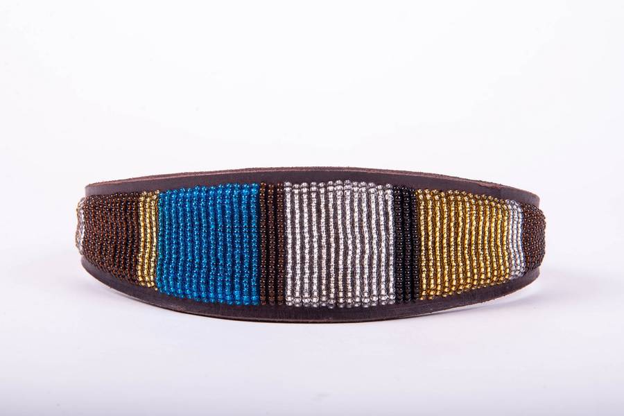Whippet Or Lurcher Leather Beaded Dog Collar By Simba Jones ...