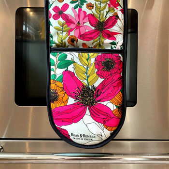 Double Oven Gloves Vivid Garden Blooms Floral, 10 of 12