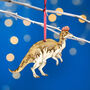 Wooden Corythosaurus Dinosaur Christmas Tree Decoration, thumbnail 1 of 3