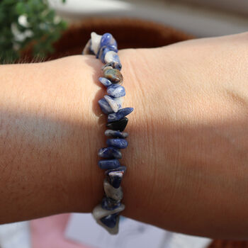 Sodalite Chip Crystal Bracelet For Calm And Truth, 5 of 7
