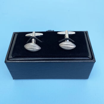 Pewter Rugby Ball Cufflinks, 3 of 3