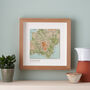 Personalised Square Map Location Retirement Print Gift, thumbnail 1 of 6