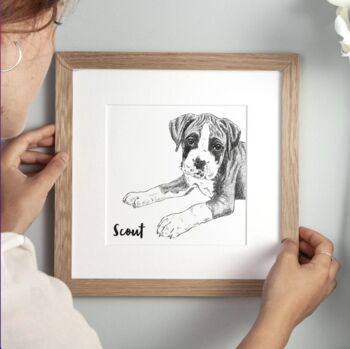 Personalised Pet Dog Portrait Sketch, 6 of 12
