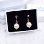 Rose Gold Plated Round Pearl Clip On Earrings, thumbnail 1 of 4