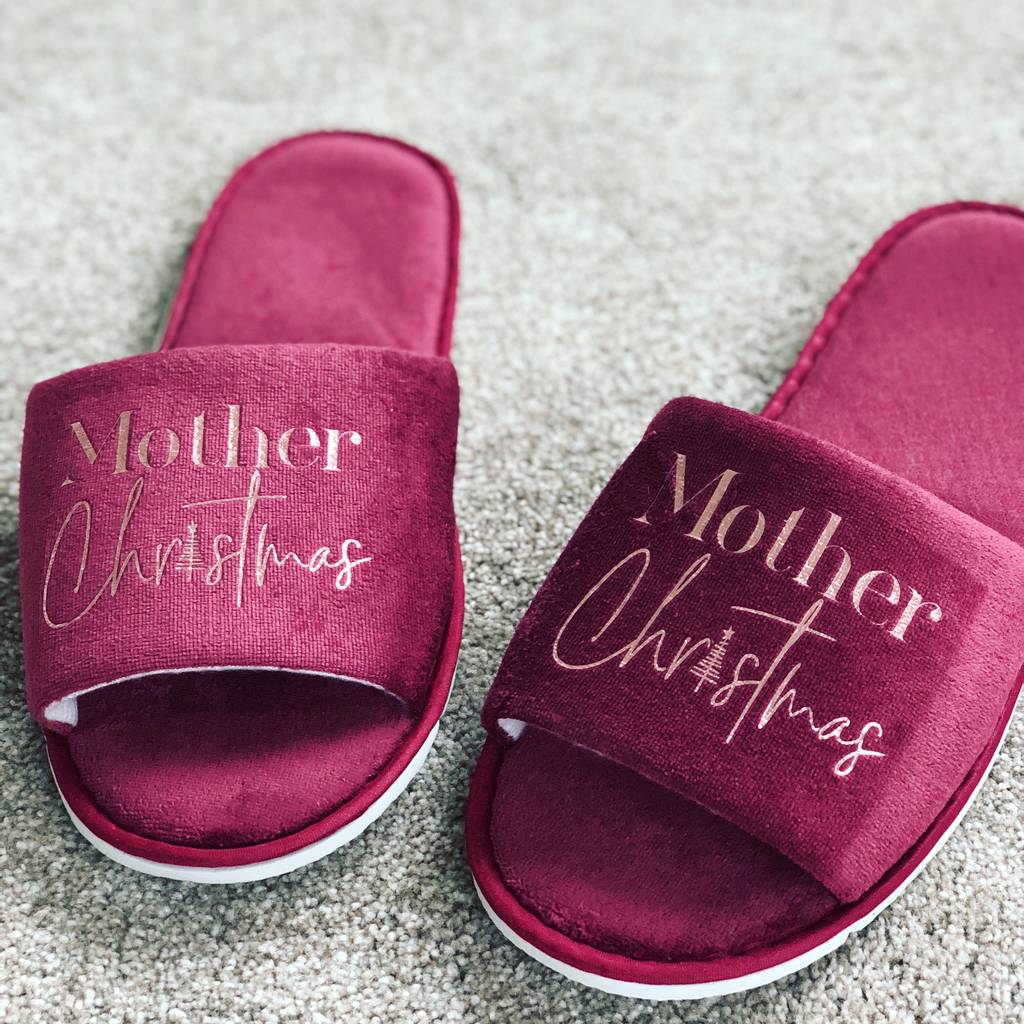 Mother Christmas Luxury Rose Gold Slippers, 1 of 4