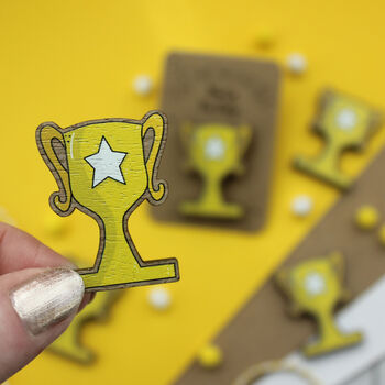 Congratulations Trophy Wooden Pin Badge, 8 of 9