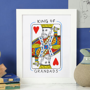 Playing Card King Of Dads, Daddies Or Grandads Print, 2 of 3