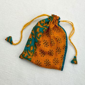 Fair Trade Recycled Sari Fabric Refillable Lavender Bag, 4 of 12