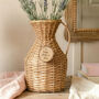 Personalised Roscoe Rattan Woven Pitcher Jug Vase, thumbnail 1 of 8
