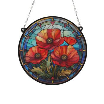 Poppy Stained Glass Effect Suncatcher, 6 of 6