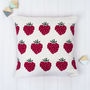 Personalised Knitted Strawberries Cushion, thumbnail 3 of 4
