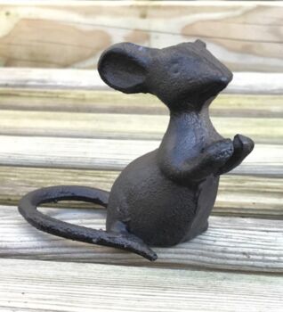 Cast Iron 'Talking' Mouse Ornament In Gift Pouch, 2 of 4