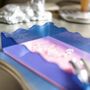 Glass Blue And Pink Wave Tray, thumbnail 2 of 5