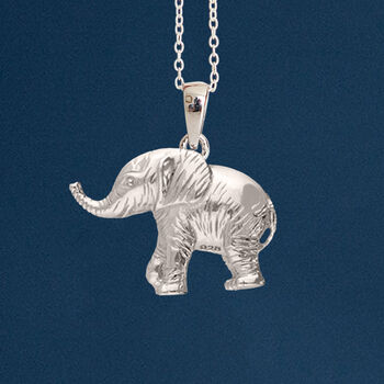 Sterling Silver Baby Elephant Necklace, 2 of 11