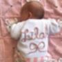 Personalised Girl White Name Cardigan,Baby Gift, thumbnail 1 of 3