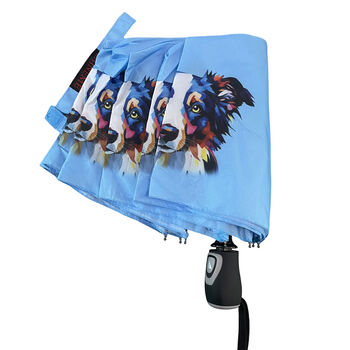 Border Collie Dog Print Umbrella, 3 of 4