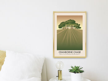 Cranbourne Chase Aonb Travel Poster Art Print, 2 of 8