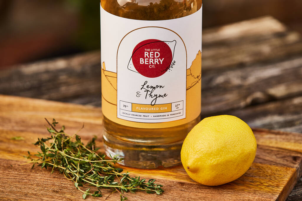 70cl Yorkshire Lemon And Thyme Flavoured Gin By The Little Red Berry Co