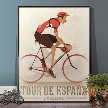 Vintage Style Cyclist Bike Poster, 6 of 9