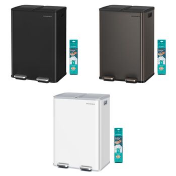 Dual Compartment Kitchen Bin Pedal Trash Can, 7 of 7