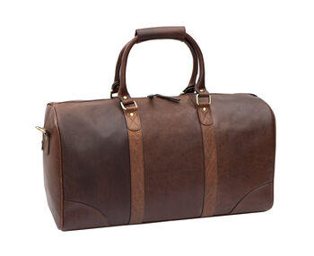 Luxury Brown Colombian Leather Holdall Personlaised, 3 of 11