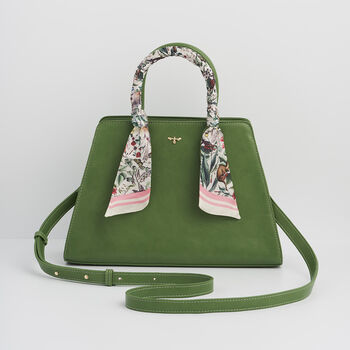 Green Garden Floral Structured Tote Bag Medium, 2 of 8