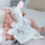 Personalised Bunny Ribbed Comforter And Blanket Set, thumbnail 2 of 12