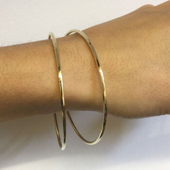 Hand Hammered Solid Gold Bangle Bracelet, 2 of 3