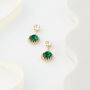 Emerald Green Swarovski Crystal Snow Drop Earrings, thumbnail 2 of 6