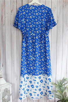 Liana Dress In Blue Poppy Print, 5 of 6