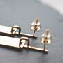 Rectangle Earrings Gold 18k Textured Jewellery, thumbnail 6 of 9