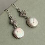 Silver Art Deco Pearl Chrysler Earrings, thumbnail 1 of 7