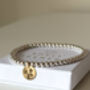 Daffodil Charm Bracelet Silver And Gold, thumbnail 4 of 6