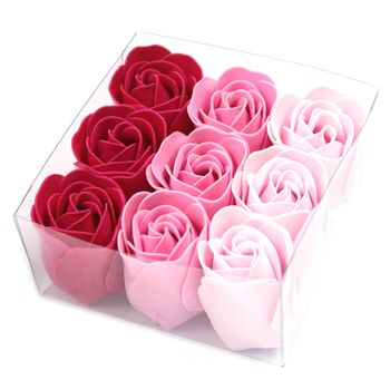 Set Of Nine Soap Flowers Pink Roses, 4 of 4