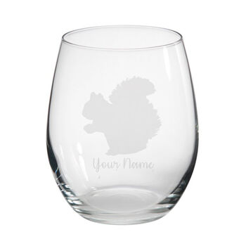 Personalised Squirrel Engraved Glass, 4 of 6