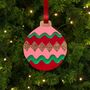 Red Squiggle Bauble Christmas Tree Decoration, thumbnail 2 of 3