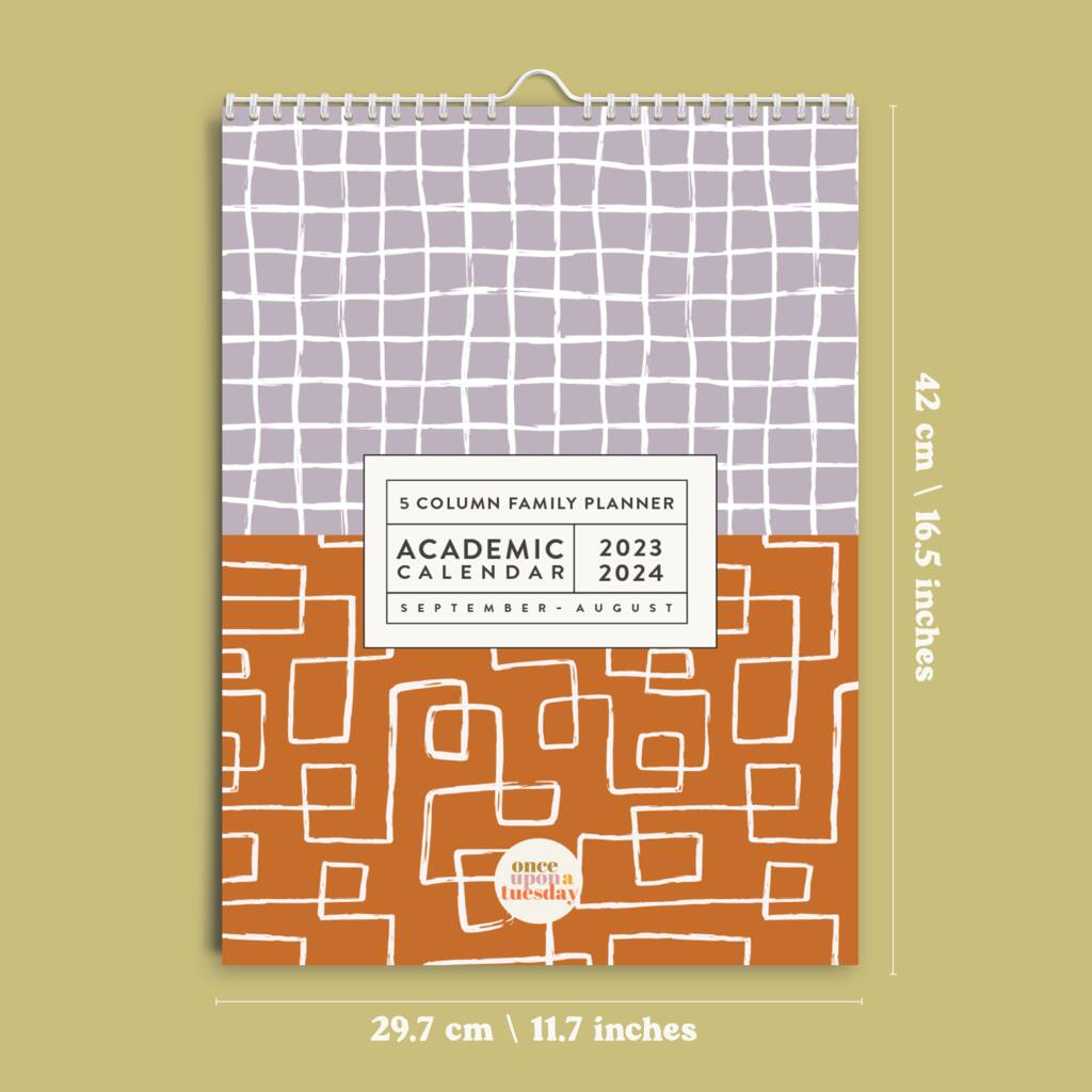 Academic Year Family Planner 2023 2024 Abstract Lines By Once Upon a
