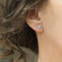 Sea Green Stud Earrings In Sterling Silver, thumbnail 7 of 12