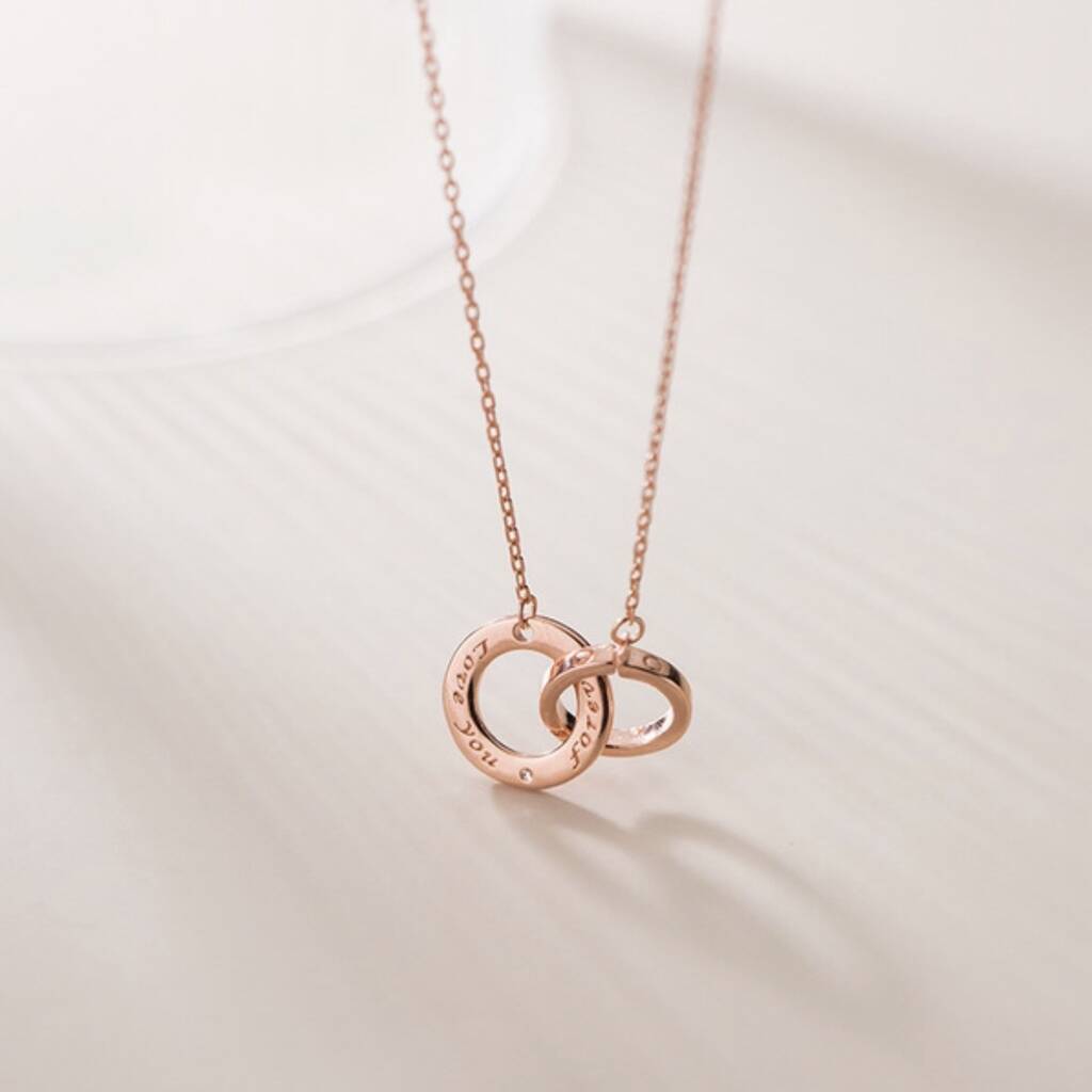 Rose Gold Forever Linked Eternity Necklace By My Posh Shop