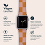 Y2k Orange Check Vegan Leather Apple Watch Band, thumbnail 2 of 7
