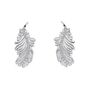 Sterling Silver Feather Crystal Earrings, thumbnail 2 of 5