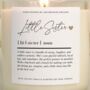 Sister Gift Little Sister Definition Candle, thumbnail 4 of 6