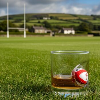Personalised Welsh Rugby Ball Whisky Glass, 2 of 6