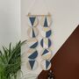Blue And White Geometric Plywood Wall Hanging Art, thumbnail 1 of 8